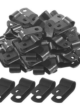 1000 Pcs 1/4 Inch Black Nylon R-Type Cable Clips For Mountin