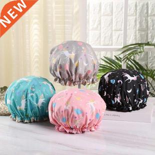 Unicorn Pony Shower Caps Lovely Thick Women Colorful Double
