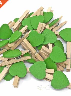 20pcs Colored Hearts/Stars On Natural Pegs 0mm Wedding Chri