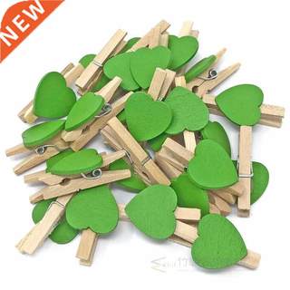 20pcs Colored Hearts/Stars On Natural Pegs 0mm Wedding Chri
