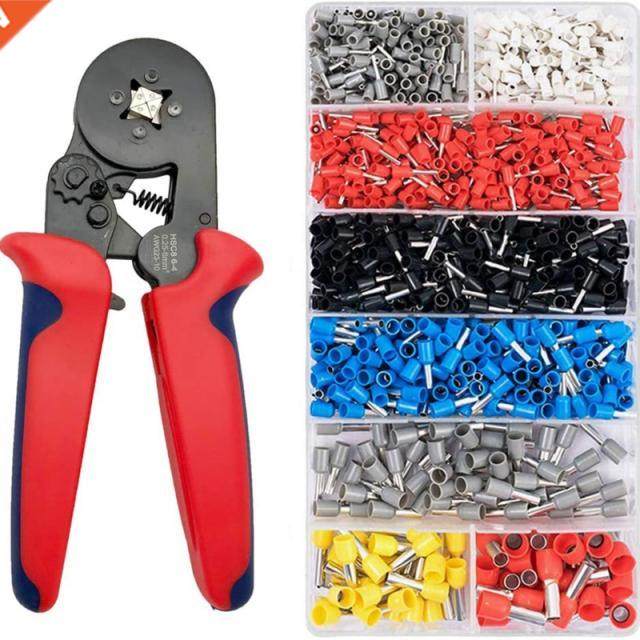 Crimper Plier Set, 0.25-10mm2 Self-Adjustable Ratchet Wire C