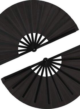 2 Pieces Large Folding Fan Nylon Cloth Handheld Folding Fan