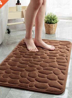 Home Bathroom Mat Non-slip Pebble Carpets Absorbent Lavator