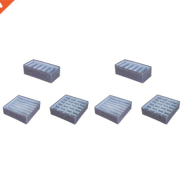 6PCS Drawer Storage Boxes Organisers Collapsible Closet For