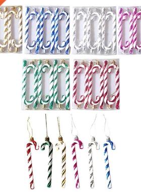 6 Pcs Christmas Candy Cane Ornaments Xmas Tree Hanging Penda