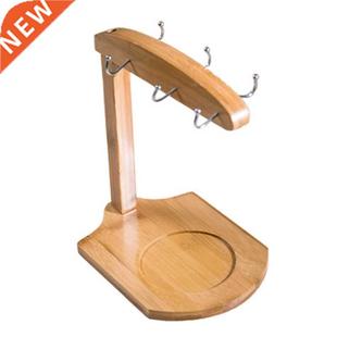 Bamboo Coffee Cup Holder Mug Rack Holds 6 Mugs for Coffee Mu