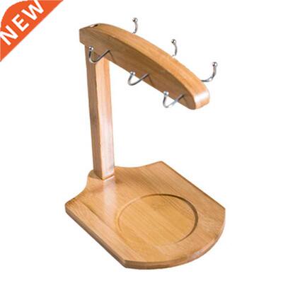 Bamboo Coffee Cup Holder Mug Rack Holds 6 Mugs for Coffee Mu