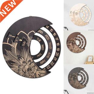 Wooden Rotating Perpetual Calendar Wall Hanging Crt Decora