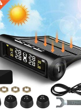 Wireless Solar Tpms Car Tire Pressure Temperature Monitorin