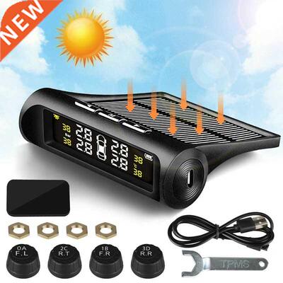 Wireless Solar Tpms Car Tire Pressure Temperature Monitorin