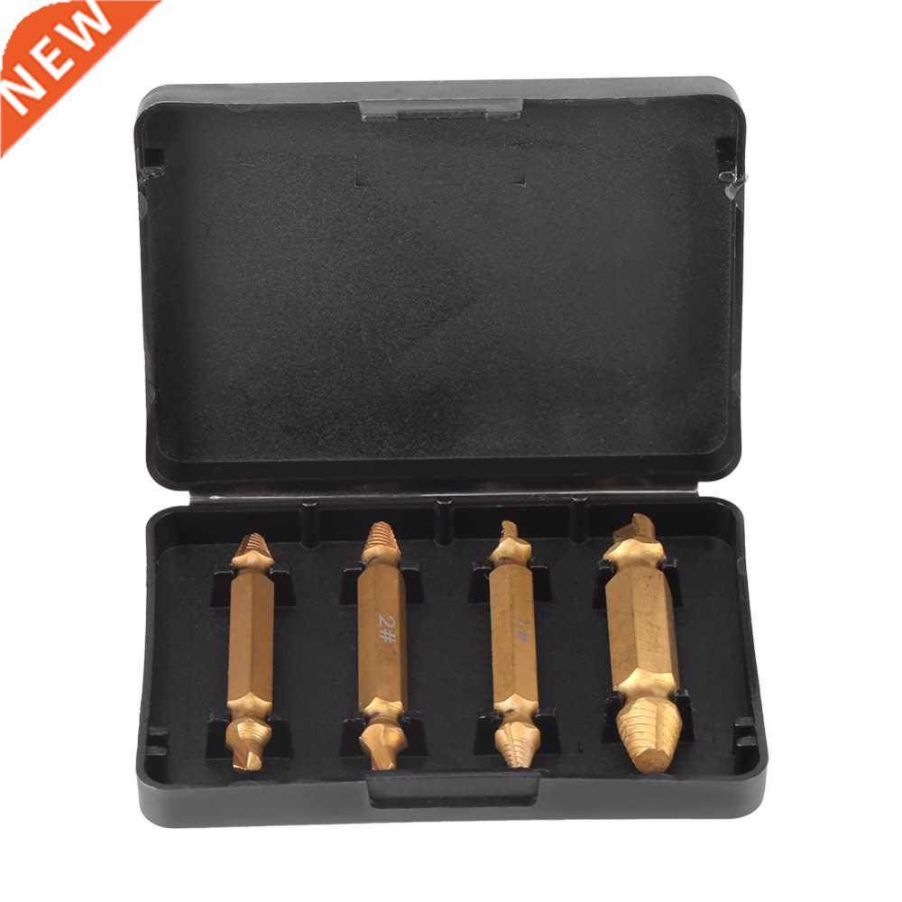 4pcs Titanium Screw Extractor Bits Guide Set Broken Damaged