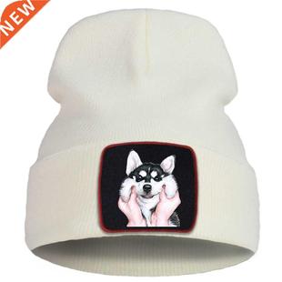 Women Husky Warm Cotton Winter Caps Bonnet Dog Cute Lovely
