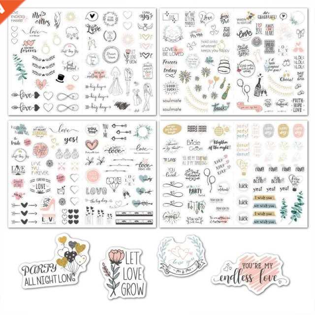 4 Pcs Wedding Planning Stickers Aesthetic Exquisite Engageme
