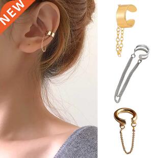 LATS Simple Fashion Punk Chain Ear Cuff for Women Clip on Ea