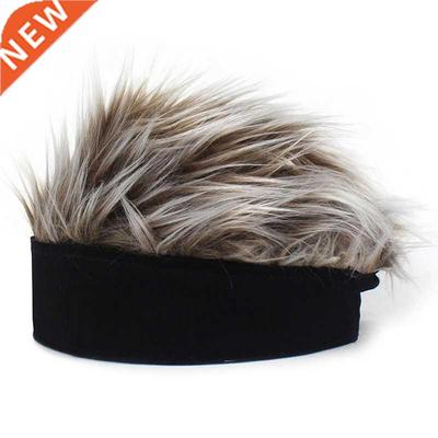 Men's Beanie Wig Hat Fun Short Hair Solid Color Cotton Caps