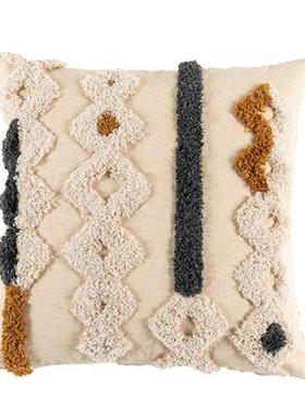 Morocco Tufted Throw Lumbar Pllow Case Embrodered Abstract