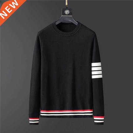 2022 new Winter Thickness Pullover Men O-neck Solid Long Sle