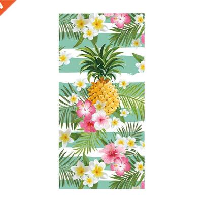 Summer Quick Dry Beach Towel Boho Tropical Leaves Pineapple