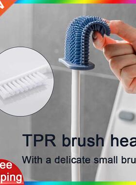 Wall Hanging TPR Toilet Brush Set with Holder Set Silicone B