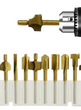10pcs HSS Router Bits Wood Cutter Milling 1/8 Shank Router