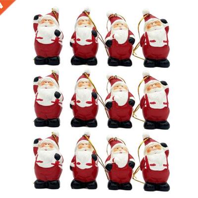 12Pcs Christmas Tree Hanging Ornaments Creative Ceramic Sant