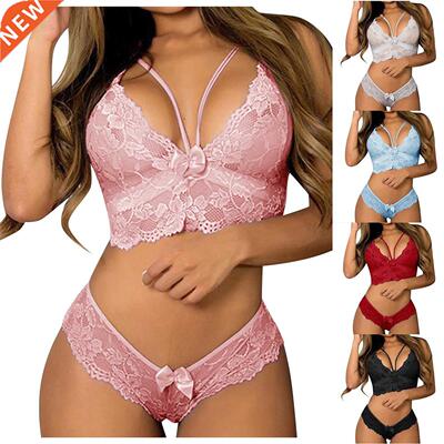 Ladies Strap Lace Crochet Cutout Teddy Lingerie Embroidery G
