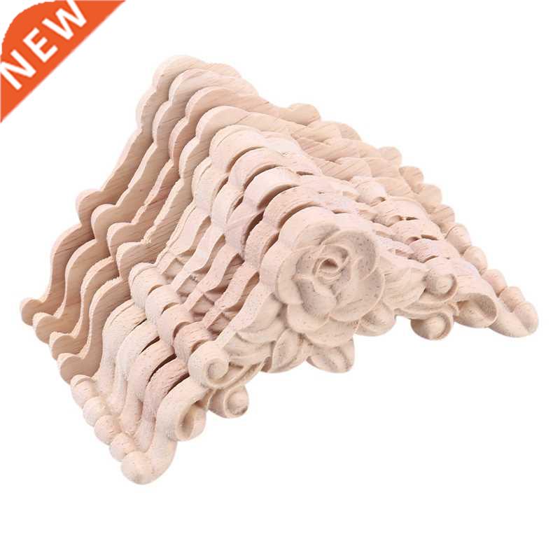 10PCS Floral Wood Carved Decal Corner Applique Decorate Fram