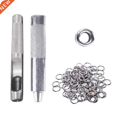 120pcs 10mm Silver Eyelet Punch Die Tool Set Metal Button fo