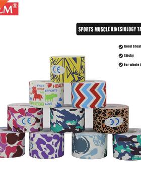 Elastic Printing Colourful Sports Muscle Tape 5cm 5m Cotton