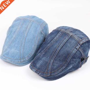Cap for Unisex Denim Jeans Casual Beret Women Adjustable Men