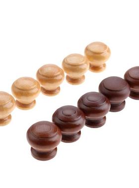 5Pcs Wooden Kitchen Drawer Cabinet Knobs and Handles Closet