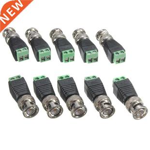 Green Male Coaxial BNC Connecto Cable CAT5 10Pcs Coax