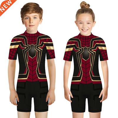 Children Swimsuit Astronaut Spider Hero Print Cool Playsuit