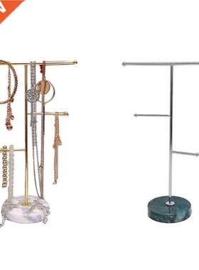 Marble Jewelry Rack Creative Electroplated Iron Storage Bedr
