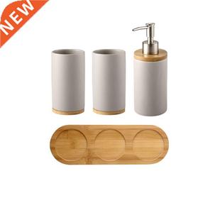 Bathroom holder cup accessories Bamboo Ceramic toothbrush