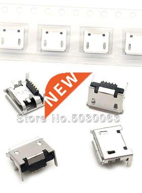 50pcs/lot Flat socket Curling micro USB 5P 4 feet plugboard