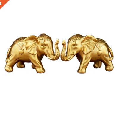 (2Pcs) Elephant Ornaments, Auspicious Pair, Resin Elephant O
