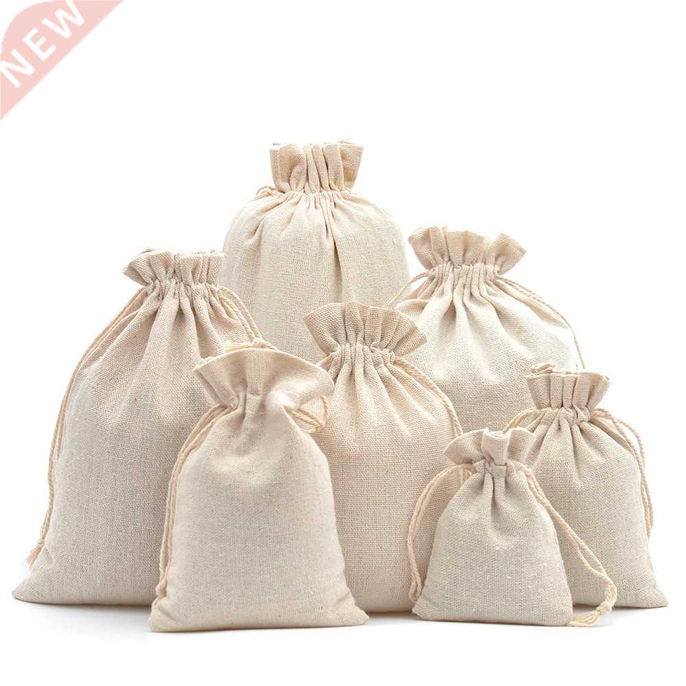 10/50pcs Multi Size Reusable Cotton Drawstring Gift Bags Jew