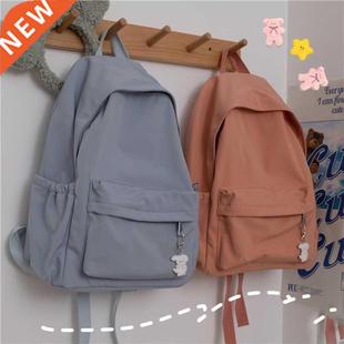 version Women Backpack Solid Ulzzang Korean Harajuku Color