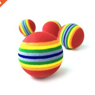 Cat Toy Toys Rattle Pcs Chewing Scr Rainbow Play Ball