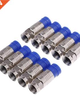 10Pcs F-Type Male Plug Compression Connectors For RG6 Coax C