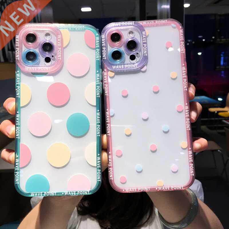 Colorful Cute Wave Poin Clear Phone Case For iPhone 13 Pro M