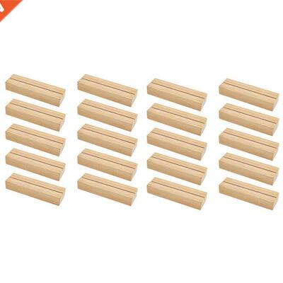 20Pcs Wood Card Holders,Wooden Table Number Holder Memo Stan