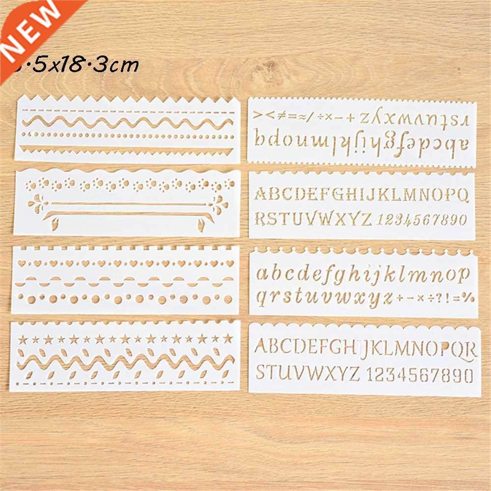 8pc 5.5x18.cm Words Letter Theme Layering Stencils Walls Pa