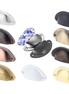 1Pcs 65mm Antque Brass Shell Pull Retro Metal Cabnet Furn