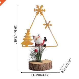 Tree Ornament Artificial Cute Desktop Christmas Wood Santa