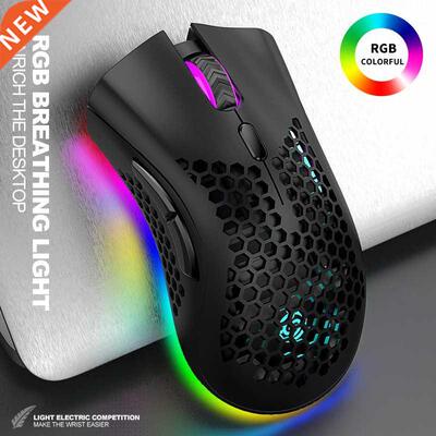 Wireless Mouse Gamer Mouse RGB Light LED Rechargeable Gaming