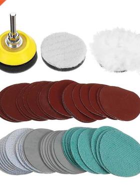 55Pcs Polishing Kit 2 Inch Flocking Sandpaper Set Woodworkin