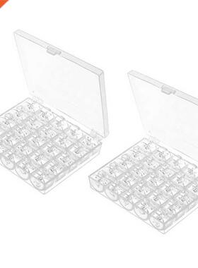 50 Pcs Sewing Machine Bobbins with Case for Brother Singer J