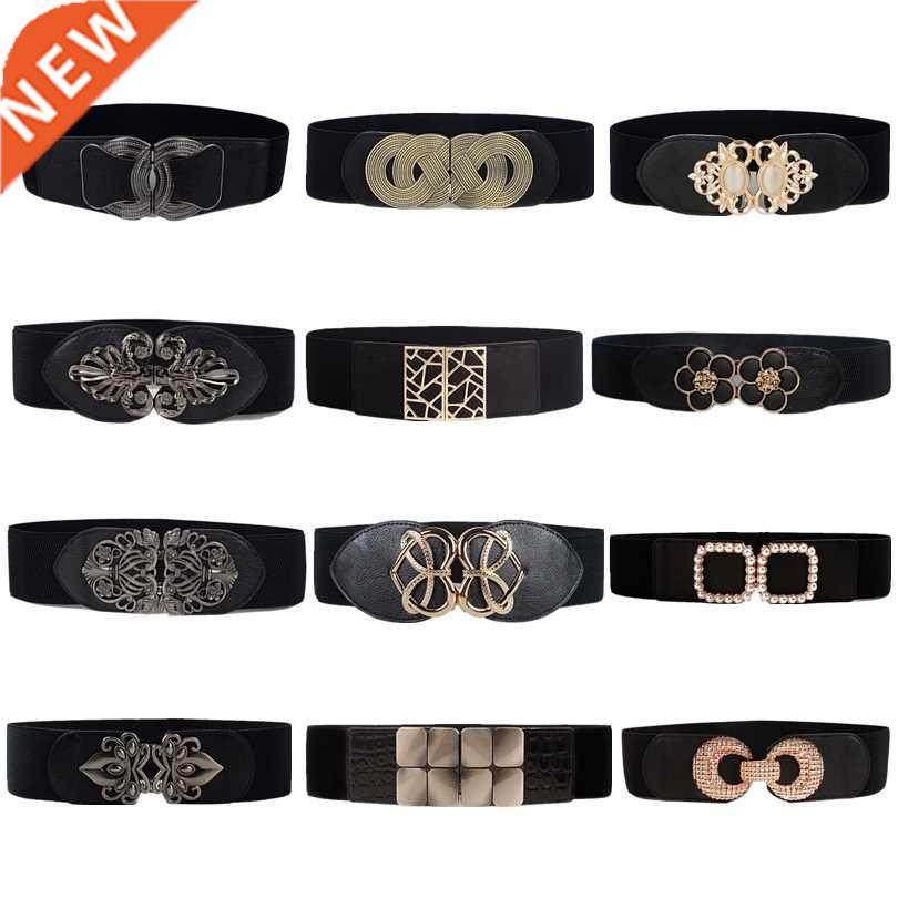 fashion women wide waist elastic stretch belt cinch waistban